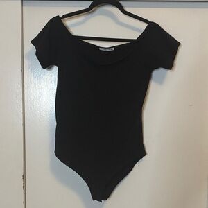 Mango Black Off-Shoulder Top